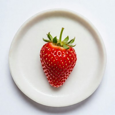 Strawberry on white plate