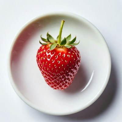 Strawberry in White Bowl
