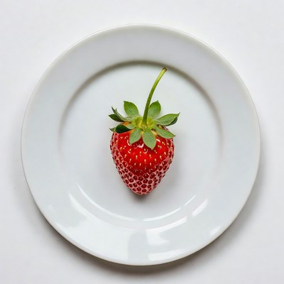 Strawberry on white plate