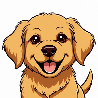Cute Golden Retriever Puppy Illustration
