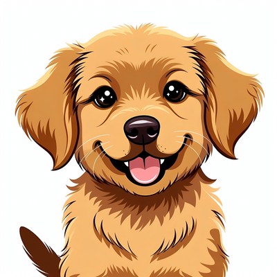Cute Golden Retriever Puppy Illustration