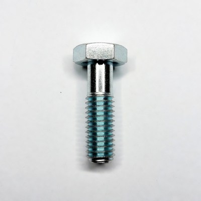 Silver Hex Bolt on White Background