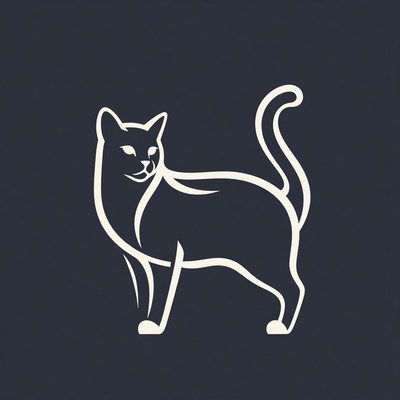 White silhouette cat standing