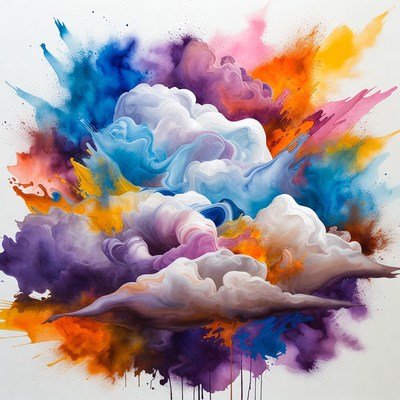Colorful Exploding Cloud Painting