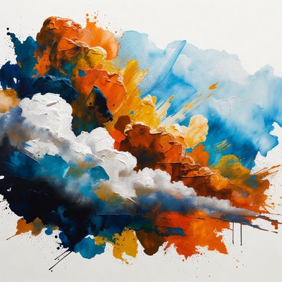Abstract Colorful Cloud Explosion Painting