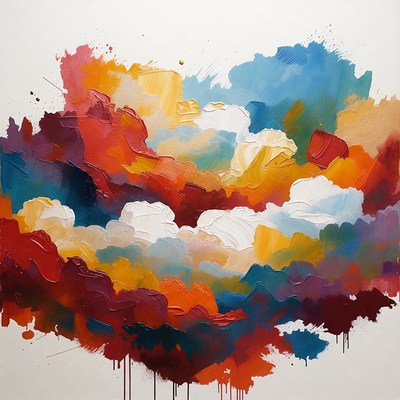 Vibrant Abstract Colorful Cloud Painting