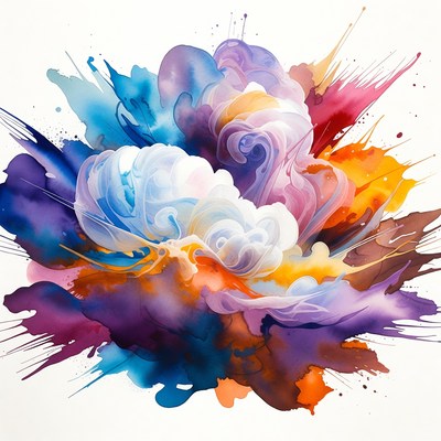 Vibrant Abstract Fluid Art Explosion