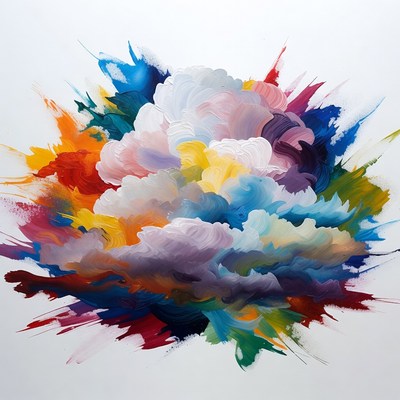 Colorful Abstract Cloud Explosion Painting
