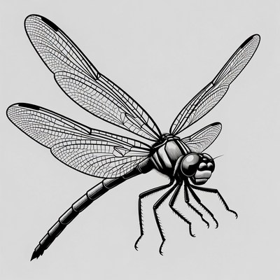 Dragonfly line art illustration