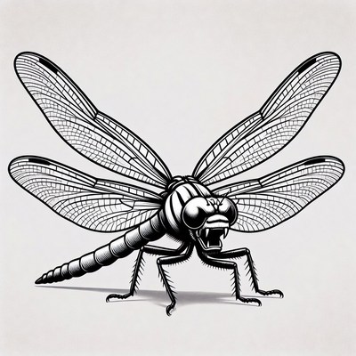 Black Dragonfly Illustration