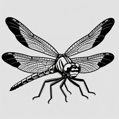 Black Dragonfly Illustration