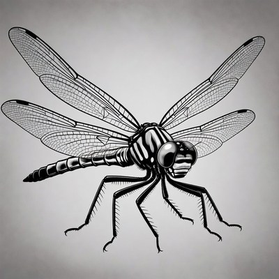 Black Dragonfly Illustration