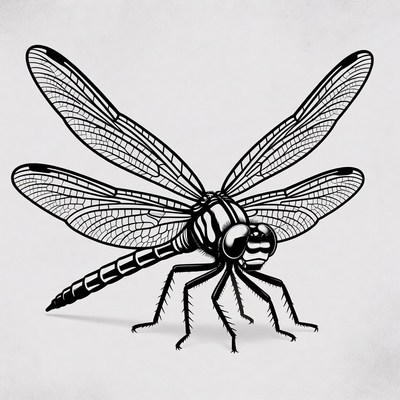 Black Dragonfly Illustration