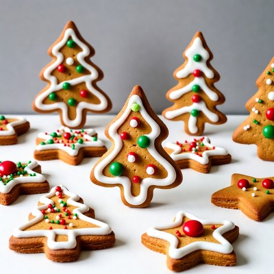 Christmas Tree Gingerbread Cookies
