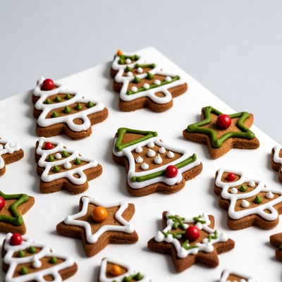 Christmas Tree Star Gingerbread Cookies
