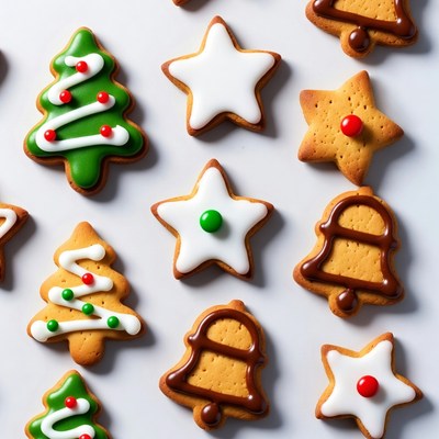 Christmas Tree Star Bell Cookies