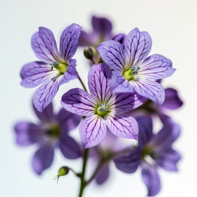 Purple Veined Flowers Cluster