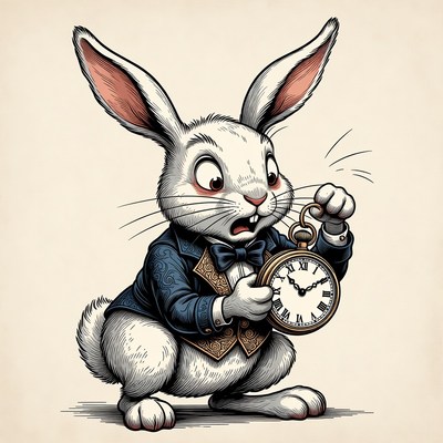 White Rabbit checking pocket watch