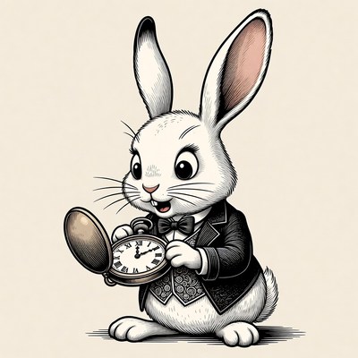 White Rabbit checking pocket watch