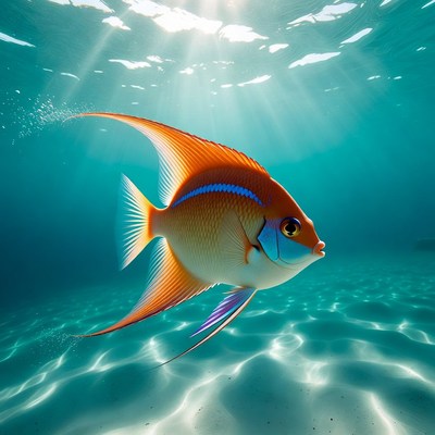 Vibrant Angelfish Swimming Underwater