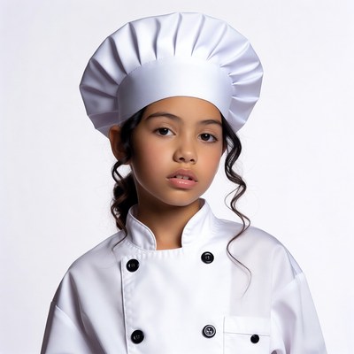Young girl in chef uniform