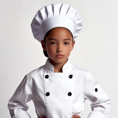 Young girl in chef uniform