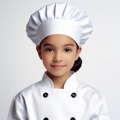 Young girl in chef uniform