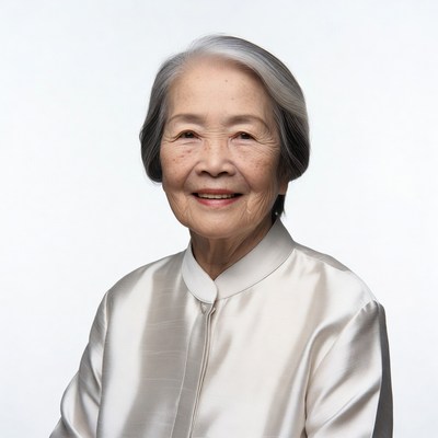 Elderly Asian woman smiling