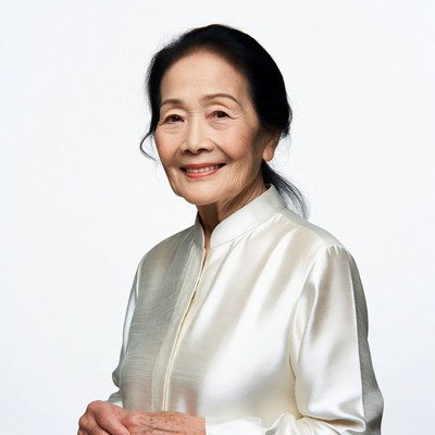 Elderly Asian woman smiling