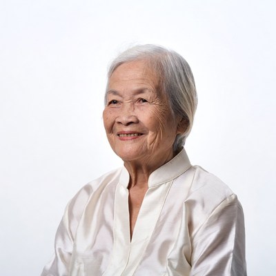 Elderly Asian woman smiling