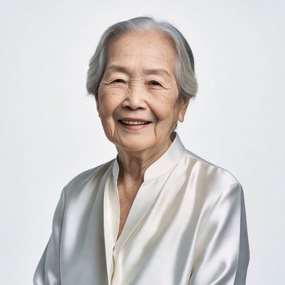 Elderly Asian woman smiling