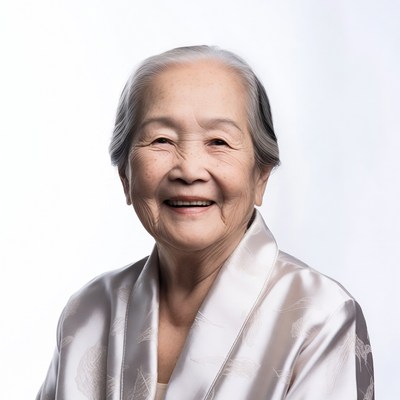 Elderly Asian woman smiling
