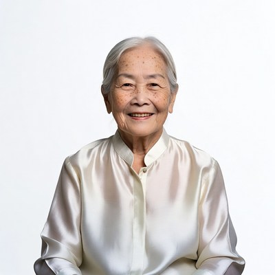 Elderly Asian woman smiling