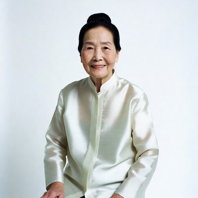 Elderly Asian woman smiling