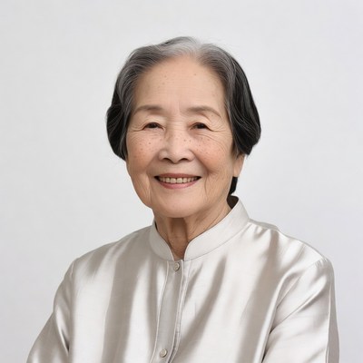 Elderly Asian woman smiling portrait