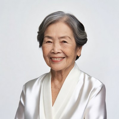 Elderly Asian woman smiling
