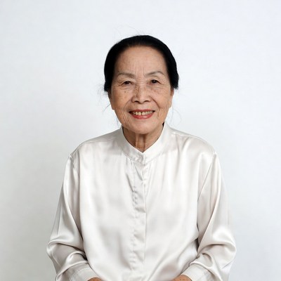 Elderly Asian woman smiling