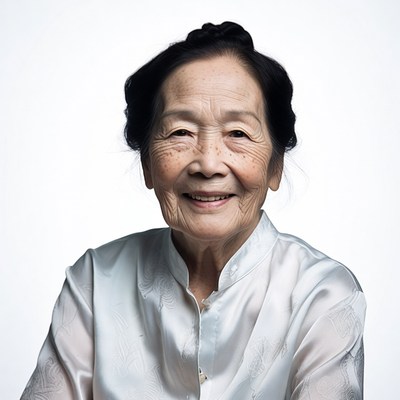 Elderly Asian woman smiling