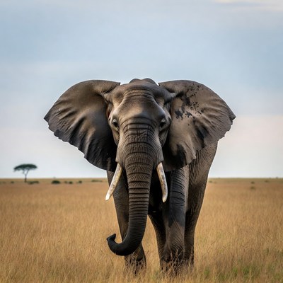 Elephant standing in African savanna