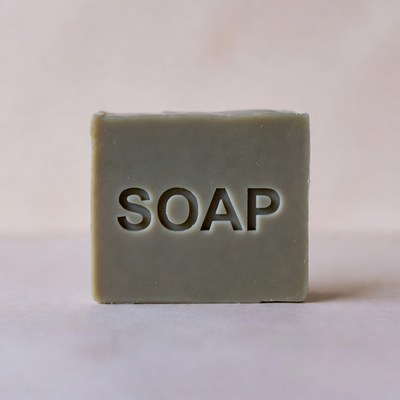 Gray Soap Bar with Label