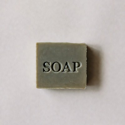Gray Soap Bar with SOAP Text