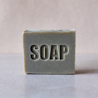 Gray soap bar with SOAPA label