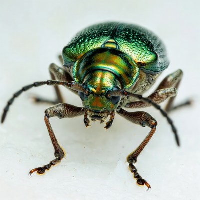 Green Metallic Beetle Closeup