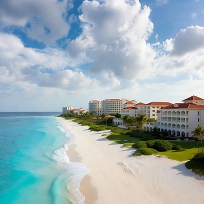 Luxury Resort Beachfront Aerial View