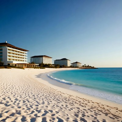 Luxury Resort Beachfront at Sunset