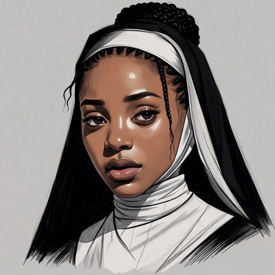 African-American woman in nun habit