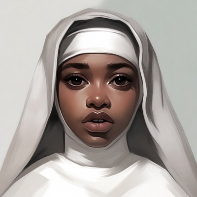 African-American woman in nun habit