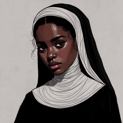 African-American woman in nun habit