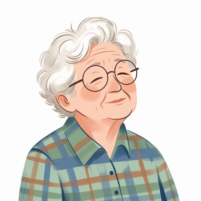 Elderly woman smiling with glasses
