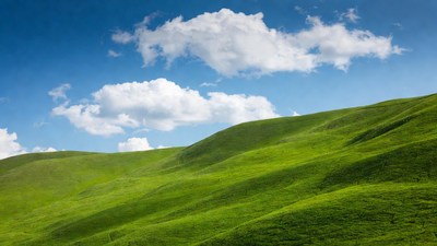 Rolling Green Hills Blue Sky